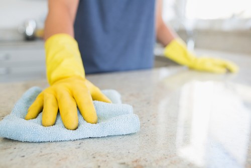 Professional carpet cleaners assessing a carpet in Finchley